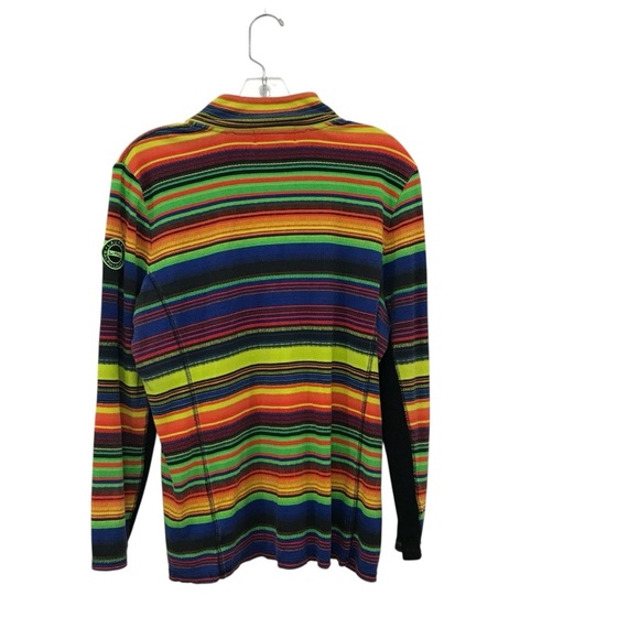 Ralph Lauren Women’s 1X Bright Multicolor Stripe 1/4 Zip Active Long Sleeve LRL - Picture 6 of 7
